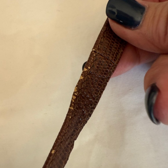 Ann Taylor Vintage Italian Brown Lizard Embossed Leather Crossbody Bag - Picture 9 of 9